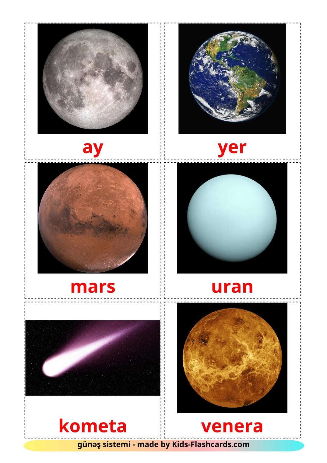 Солнечная система - 21 Карточка Домана на азербайджанском