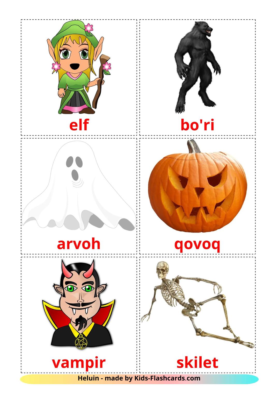 Halloween - 17 Free Printable azerbaijani Flashcards 