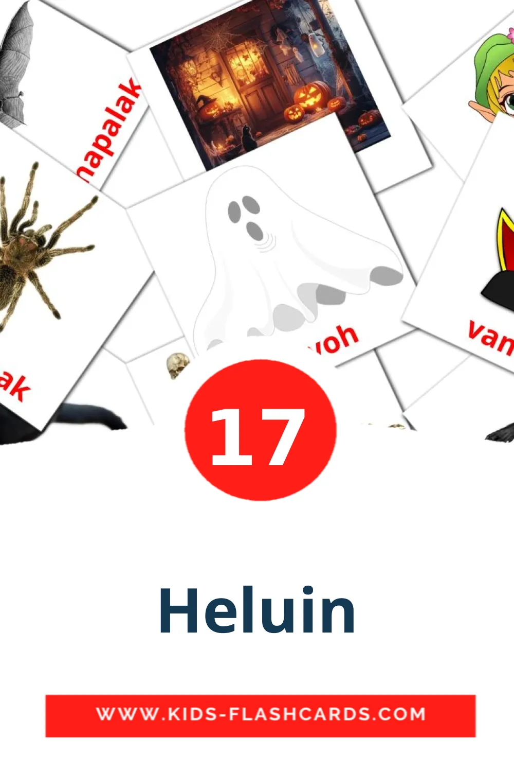 17 Heluin Picture Cards for Kindergarden in azerbaijani