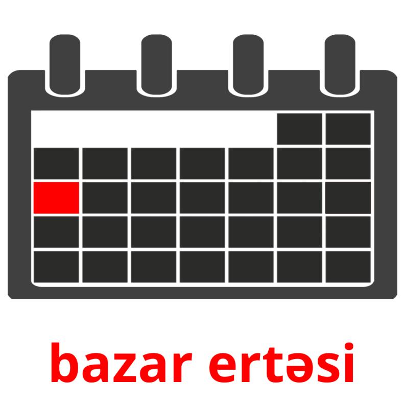 bazar ertəsi picture flashcards