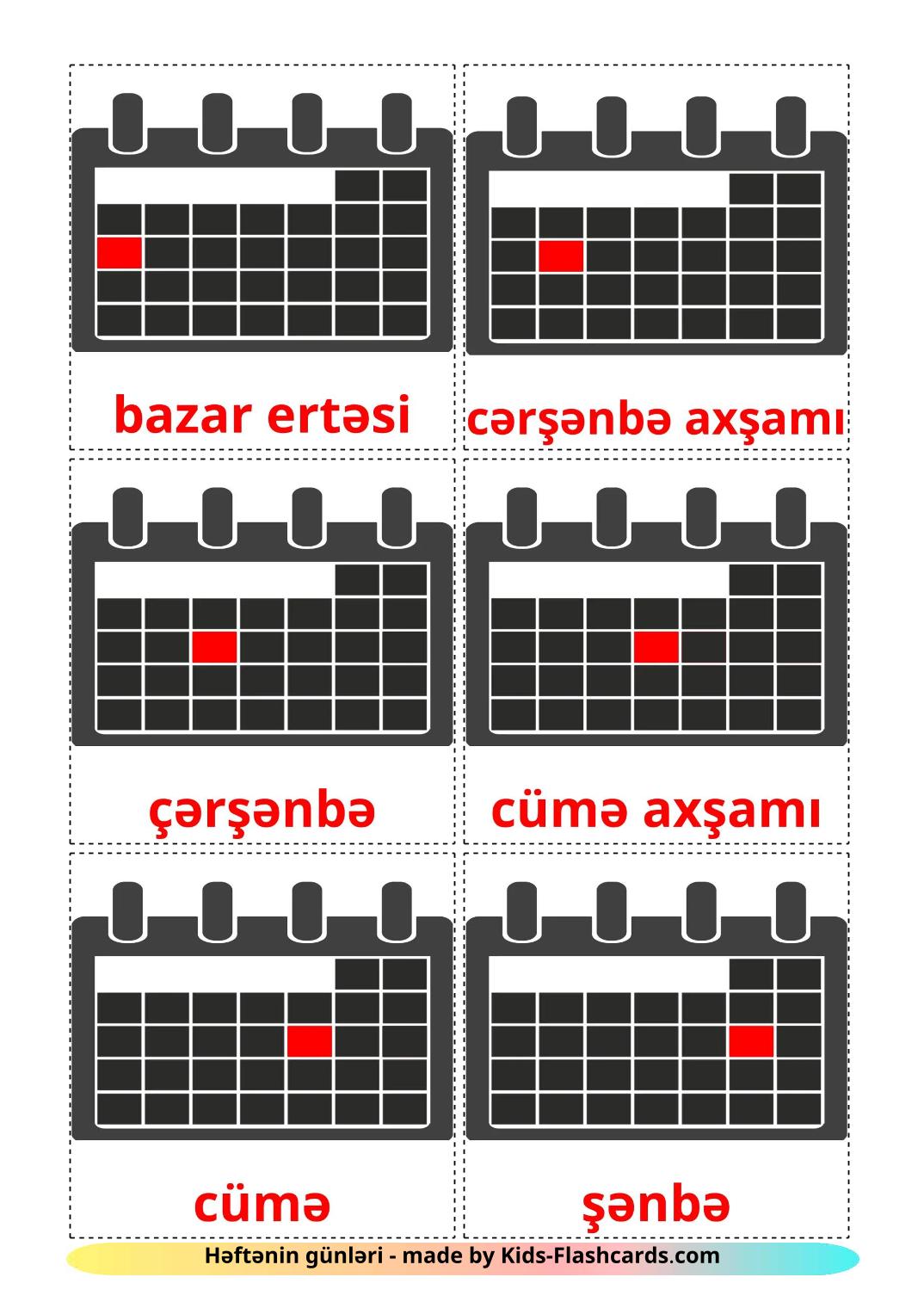 Bâtiment scolaire - 13 Flashcards azerbaïdjanaises gratuitos para impressão