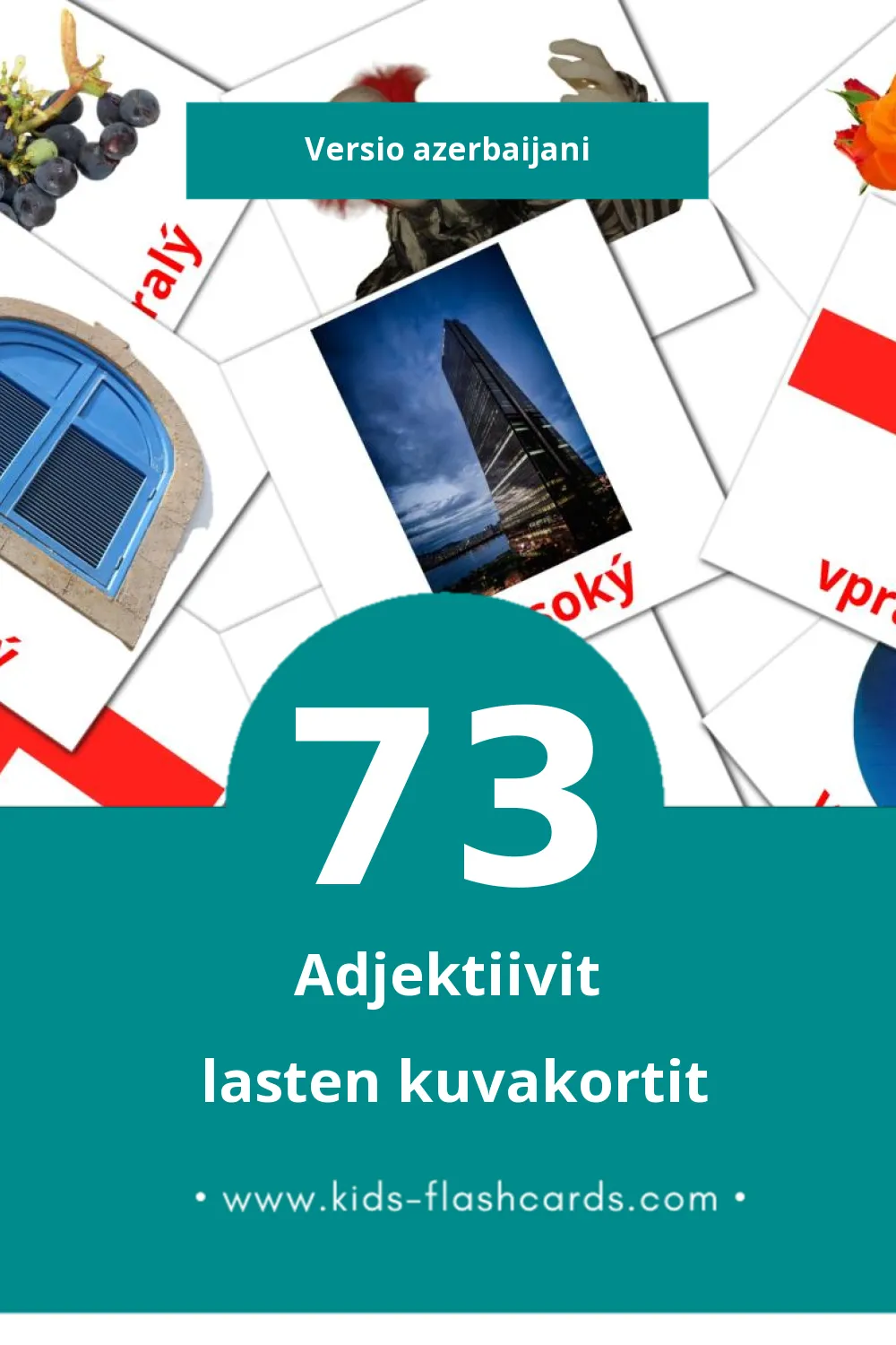 П lasten kuvakortit pikkulapsille (73 korttia Azerbaijaniksi)