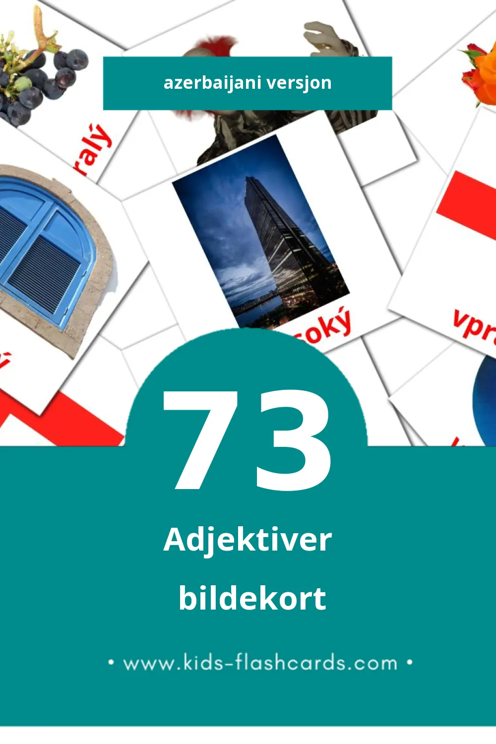 Visuelle П bildekort for småbarn (73 kort på Azerbaijani)