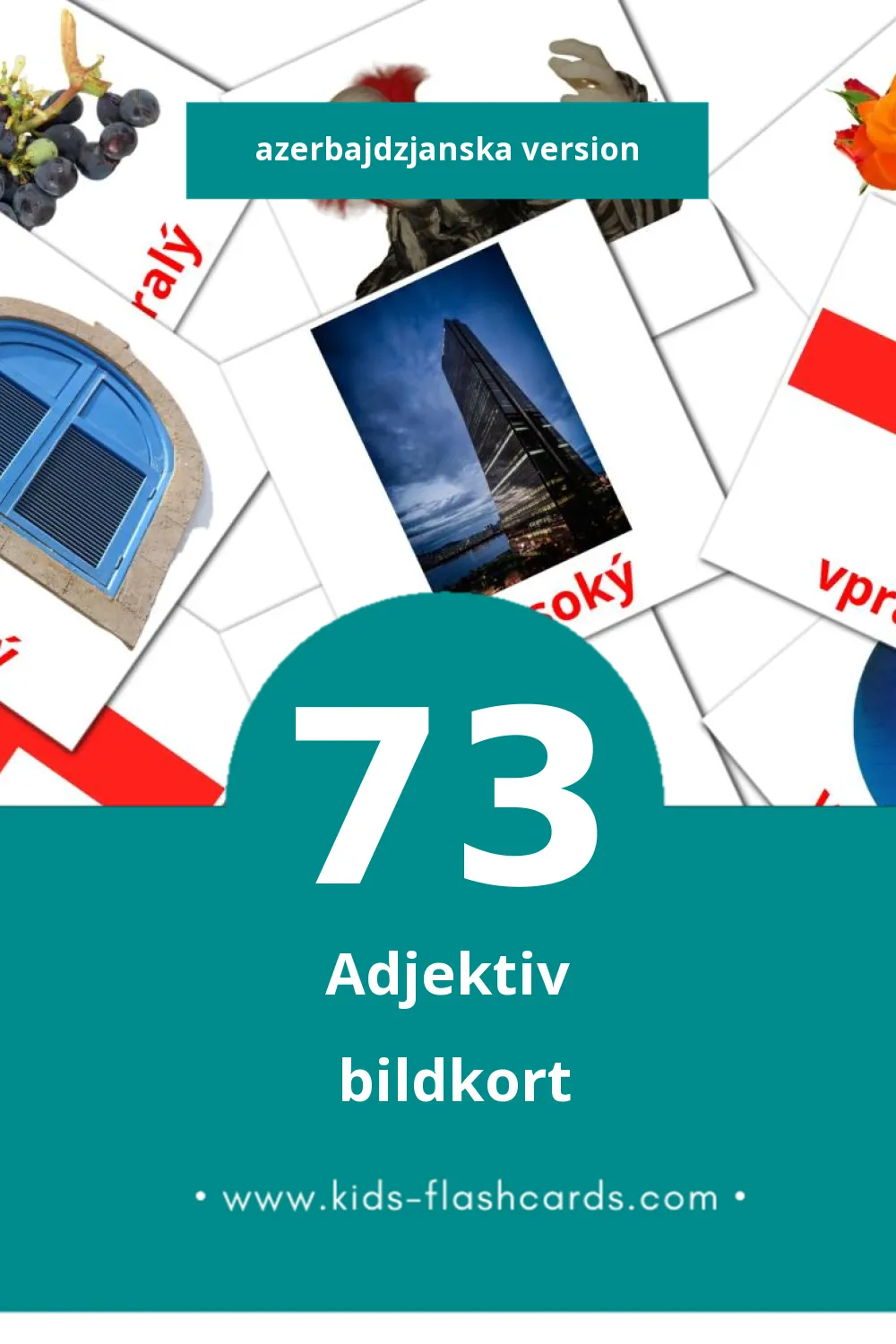 Visuella П för småbarn (73 bildkort för barn på Azerbajdzjanska)