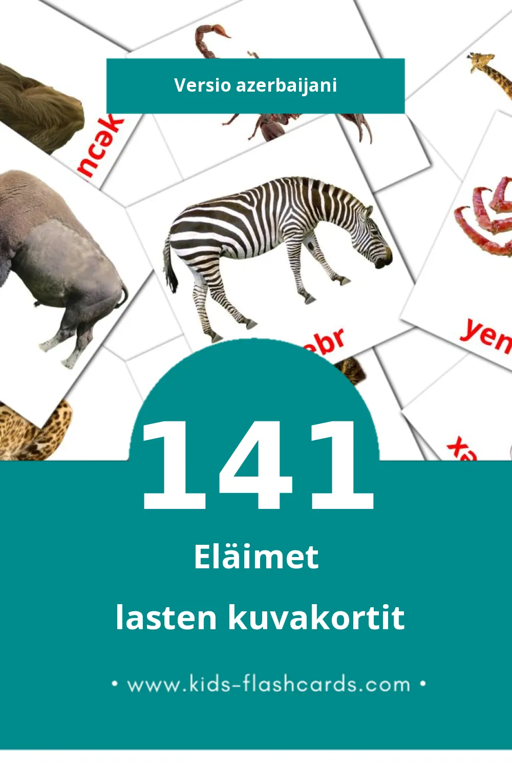 Ашвырква lasten kuvakortit pikkulapsille (141 korttia Azerbaijaniksi)