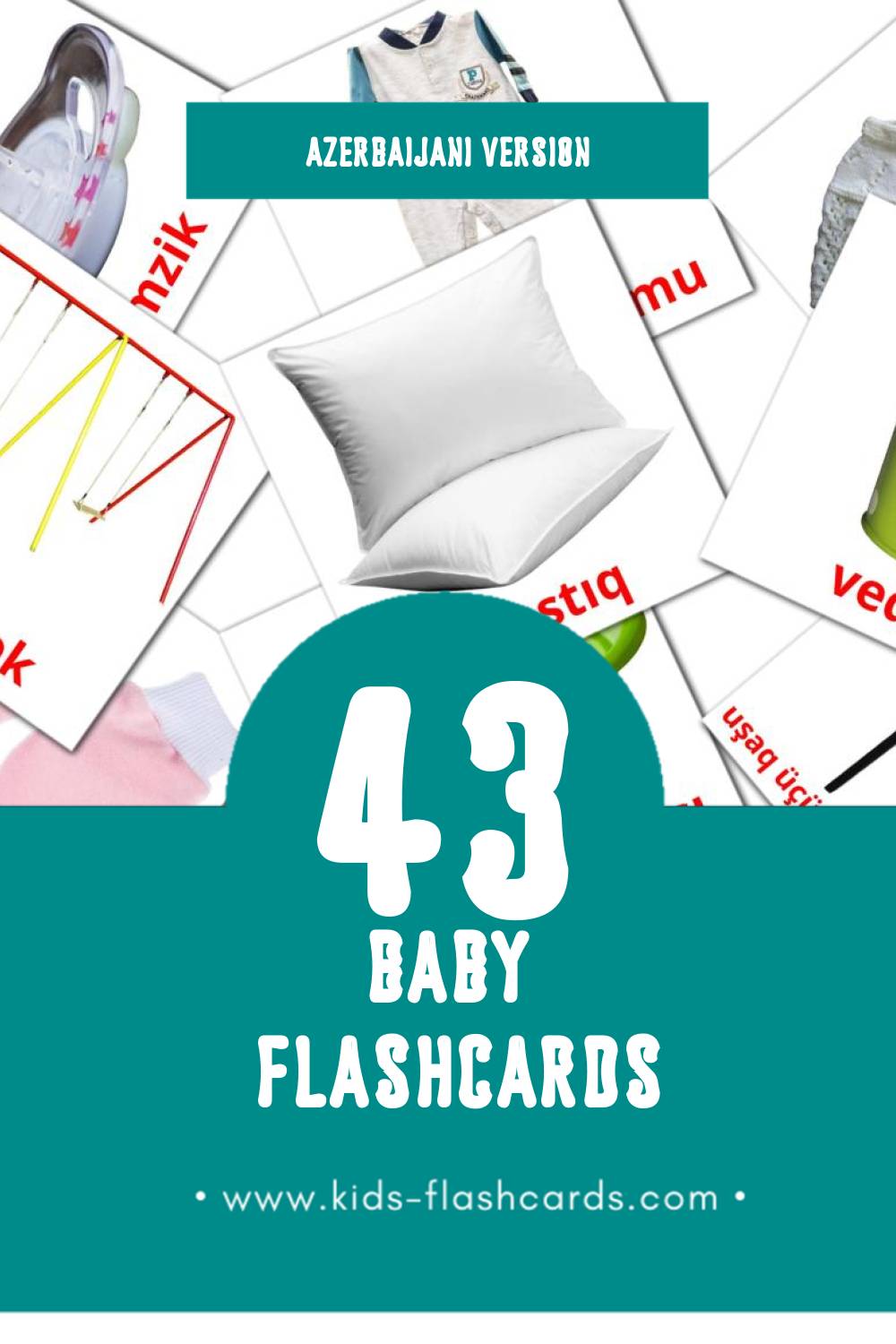 Visual Körpə Flashcards for Toddlers (45 cards in Azerbaijani)