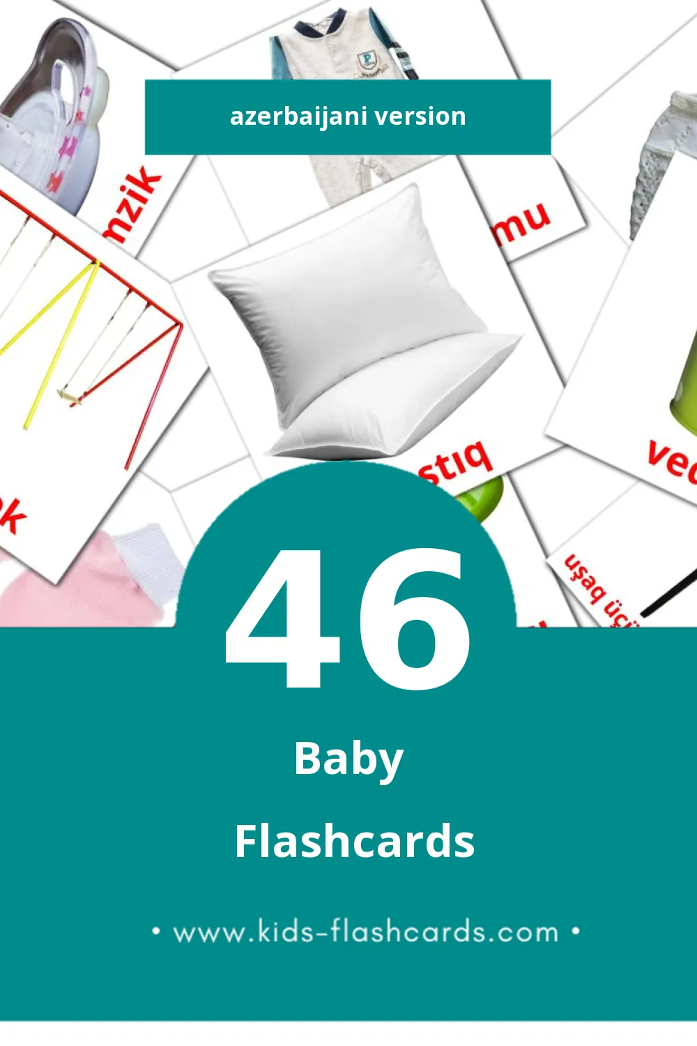 Visual Körpə Flashcards for Toddlers (46 cards in Azerbaijani)