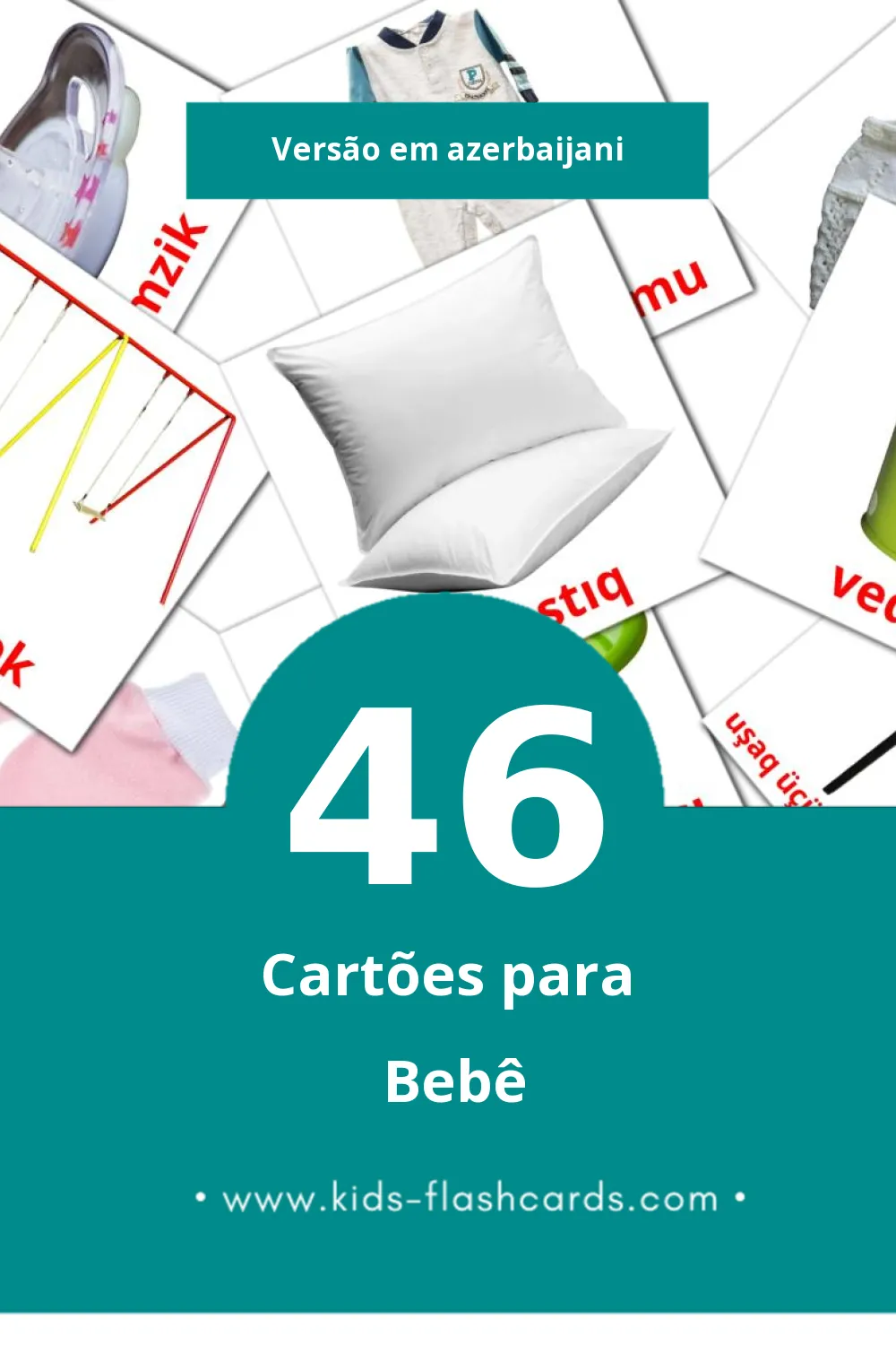 Flashcards de Körpə Visuais para Toddlers (46 cartões em Azerbaijani)