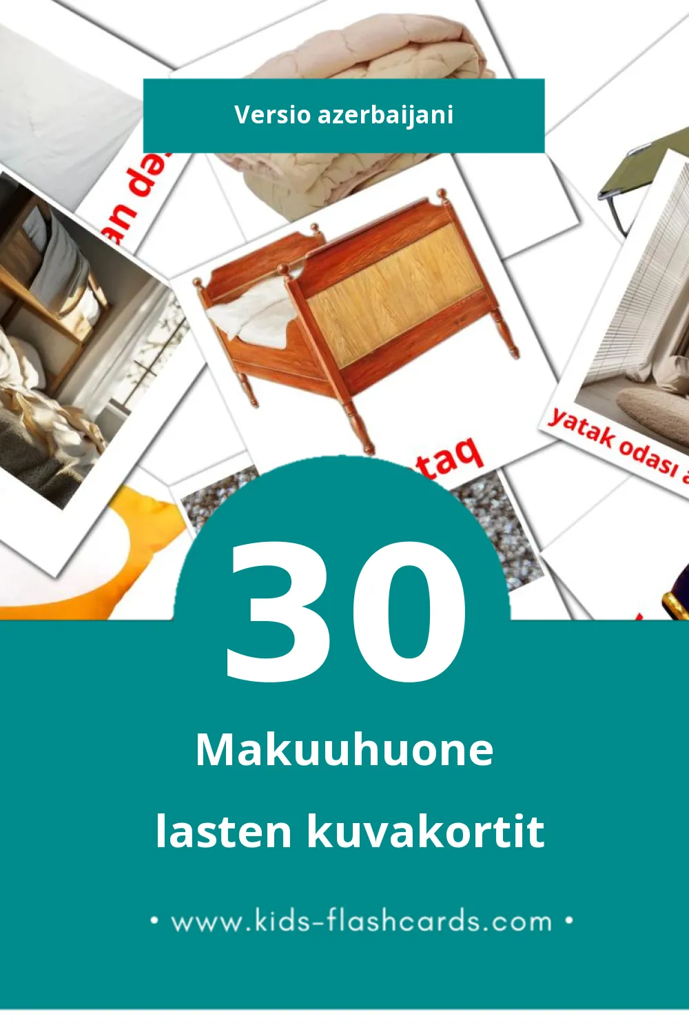 Yataq otağı lasten kuvakortit pikkulapsille (30 korttia Azerbaijaniksi)