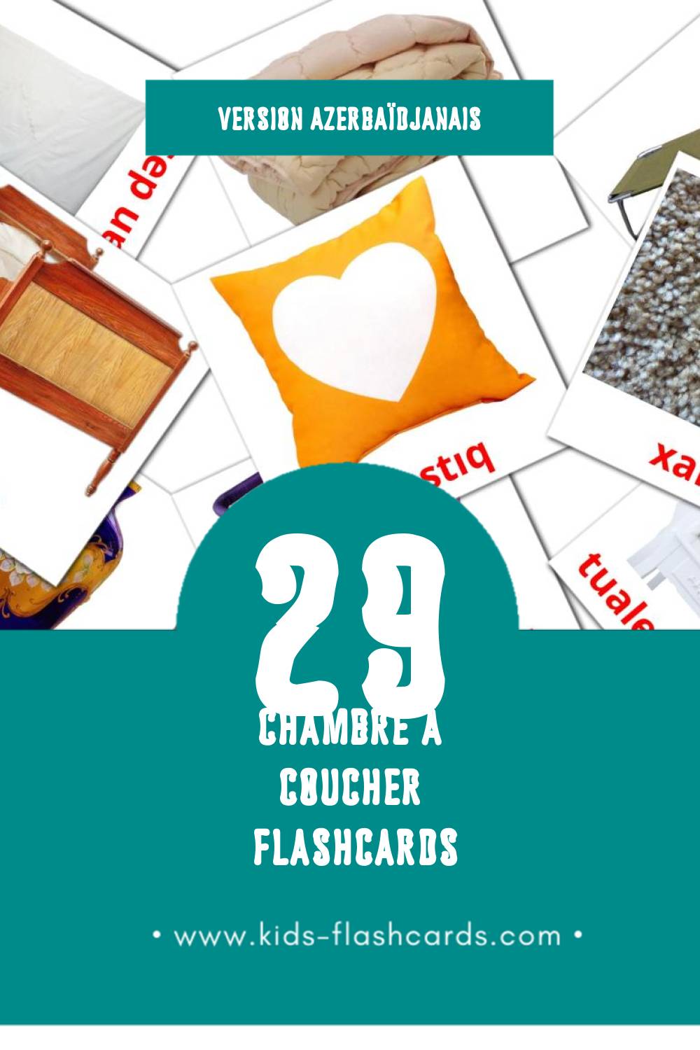 Flashcards Visual Yataq otağı pour les tout-petits (33 cartes en Azerbaïdjanais)
