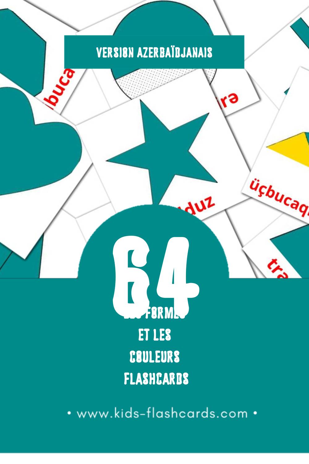 Flashcards Visual Rənglər və formalar pour les tout-petits (12 cartes en Azerbaïdjanais)