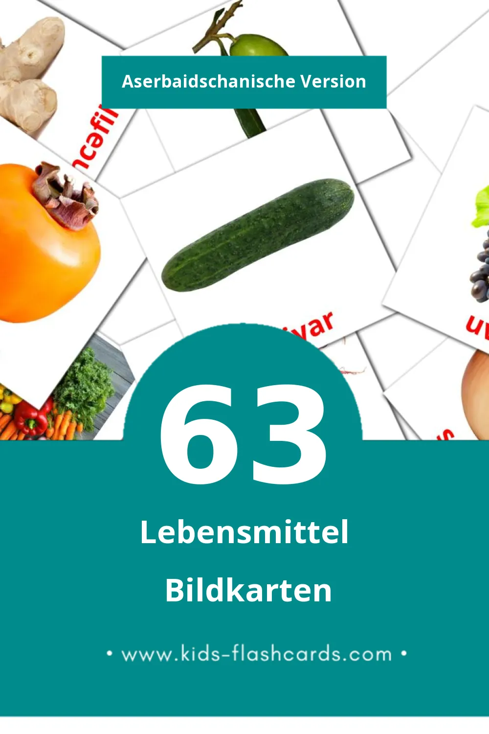 Visual Giləmeyvə Flashcards für Kleinkinder (63 Karten in Aserbaidschanisch)