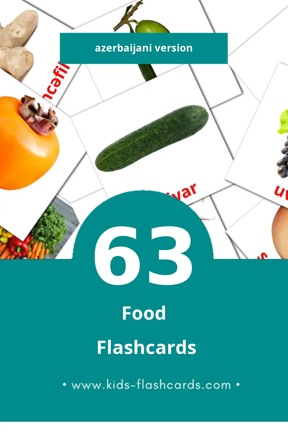 Visual Giləmeyvə Flashcards for Toddlers (63 cards in Azerbaijani)