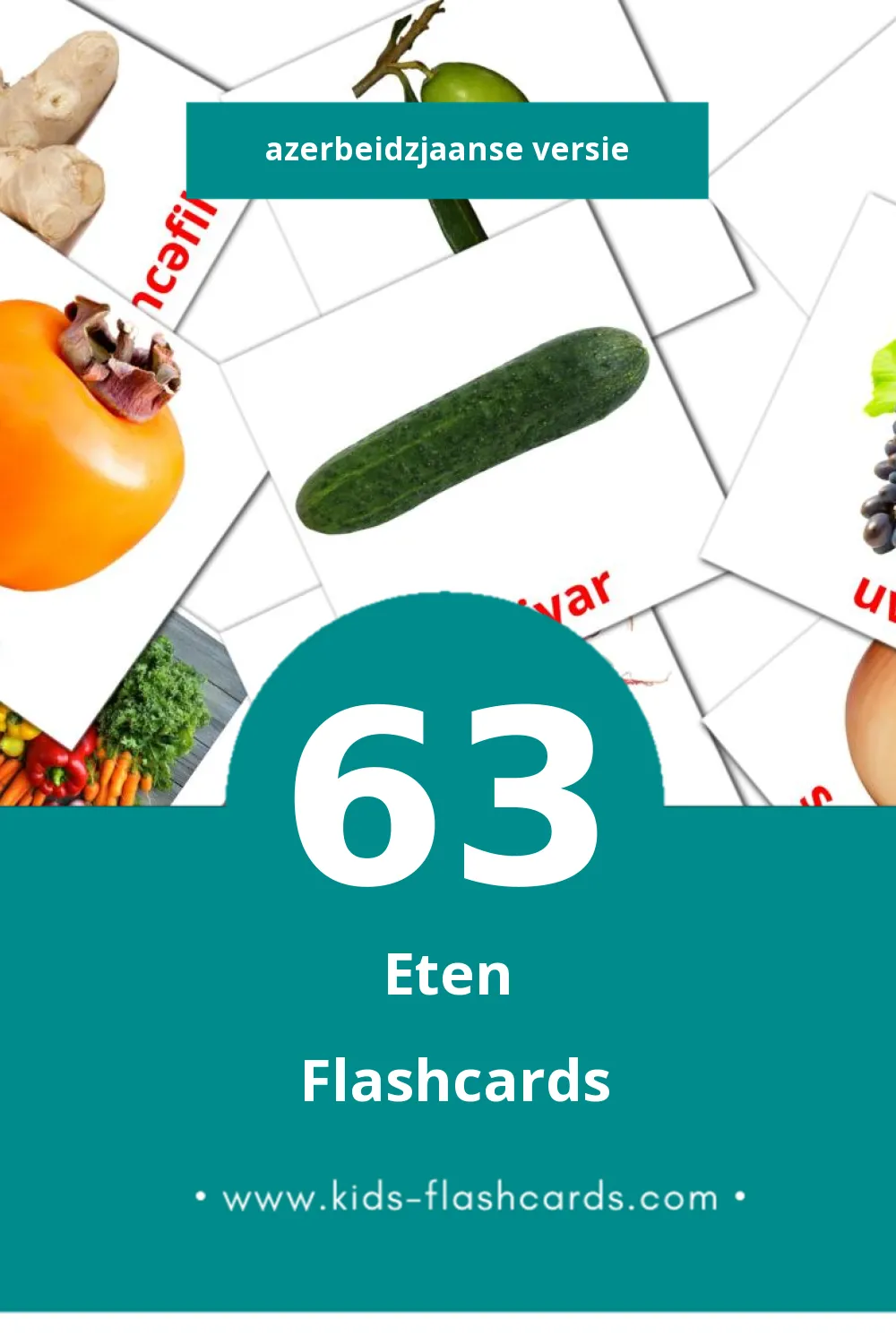 Visuele Giləmeyvə Flashcards voor Kleuters (63 kaarten in het Azerbeidzjaans)