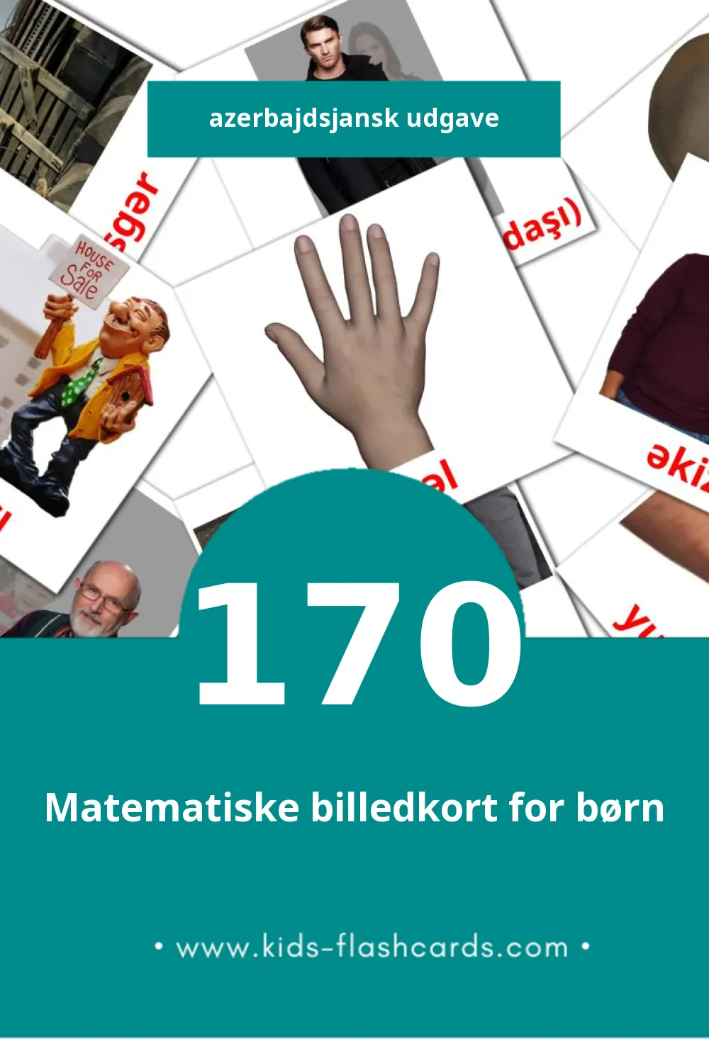 Visuelle billedkort for børn om Insanlar til småbørn (170 kort på Azerbajdsjansk)