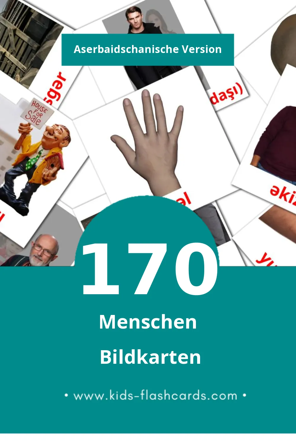 Visual Insanlar Flashcards für Kleinkinder (170 Karten in Aserbaidschanisch)