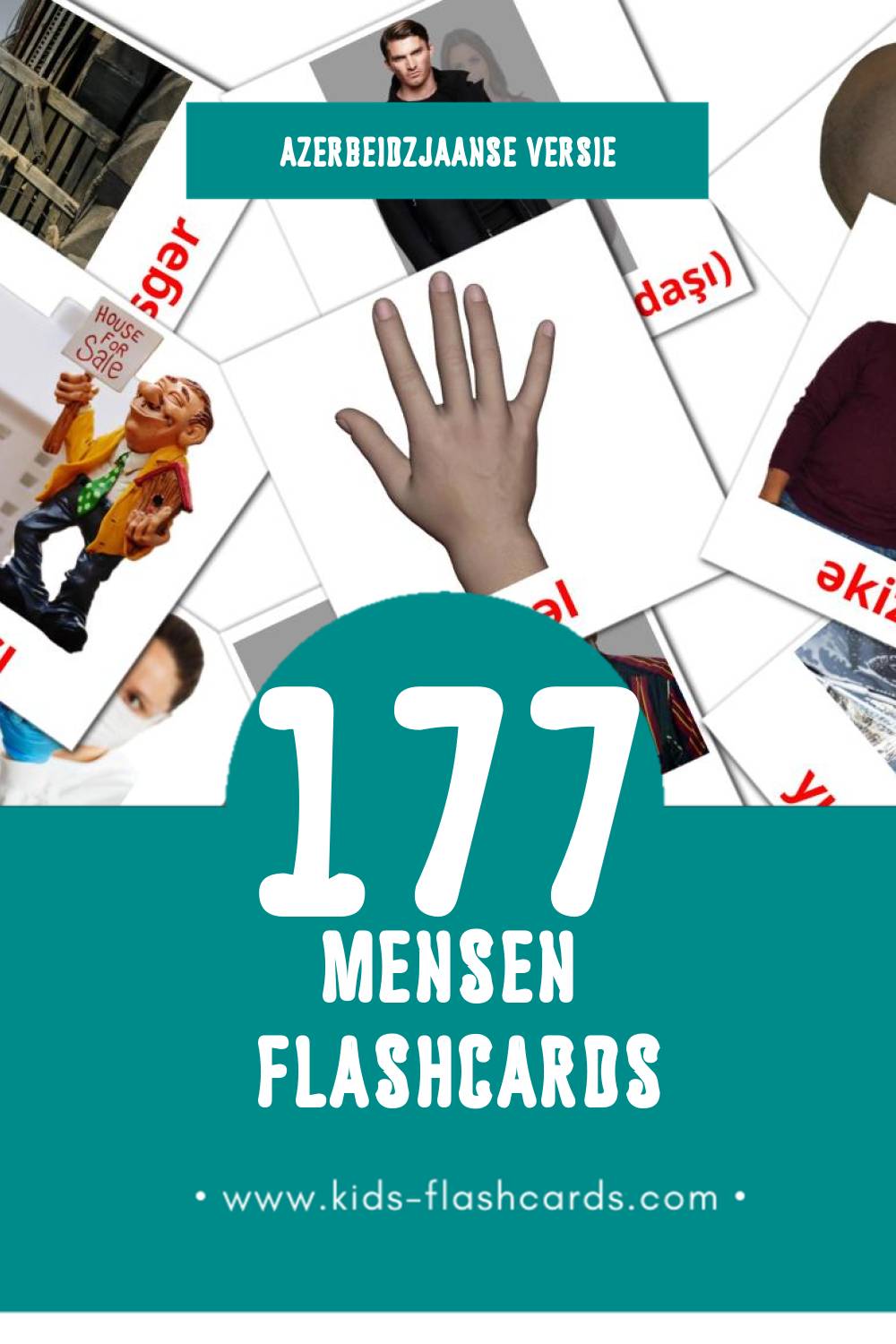Visuele Insanlar Flashcards voor Kleuters (177 kaarten in het Azerbeidzjaans)
