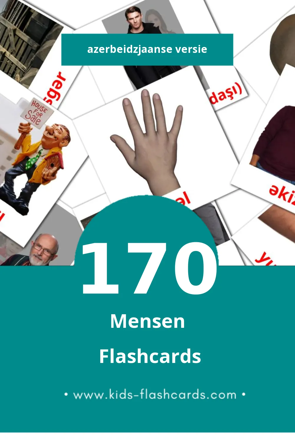 Visuele Insanlar Flashcards voor Kleuters (170 kaarten in het Azerbeidzjaans)