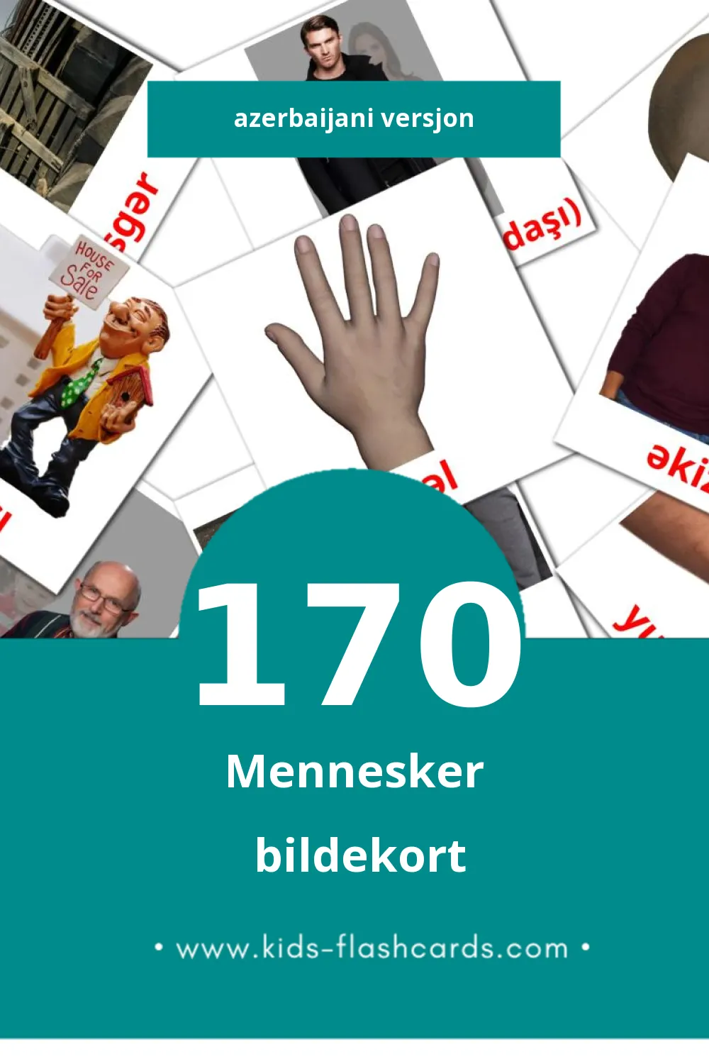 Visuelle Insanlar bildekort for småbarn (170 kort på Azerbaijani)