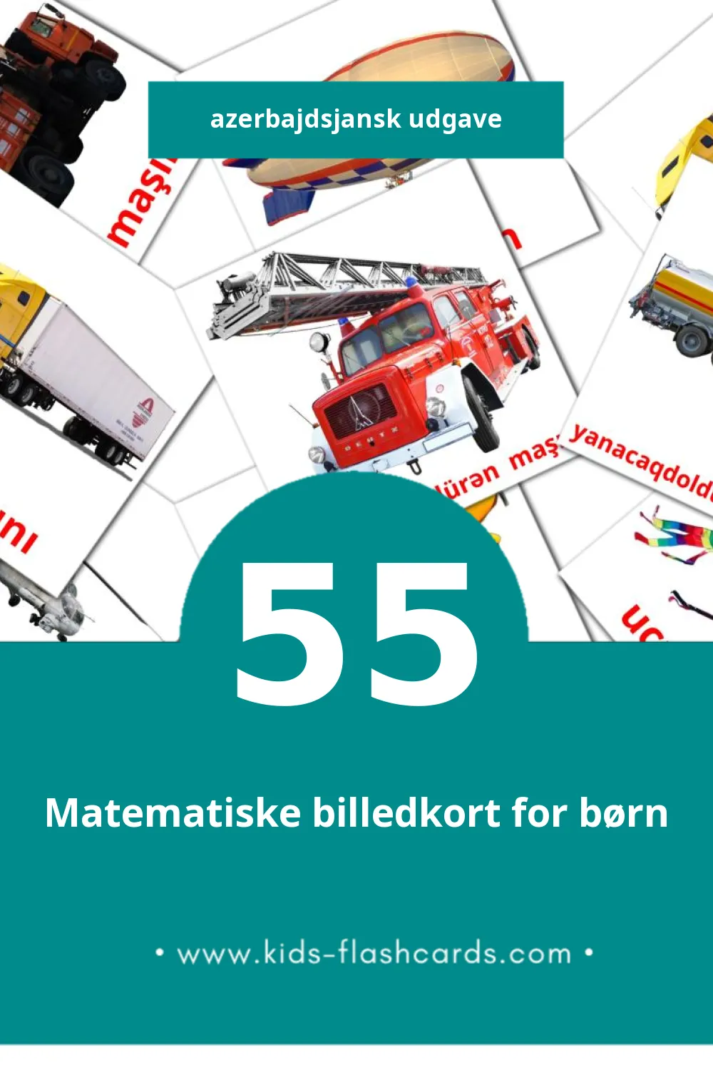 Visuelle billedkort for børn om ջրային տրանսպորտ til småbørn (55 kort på Azerbajdsjansk)