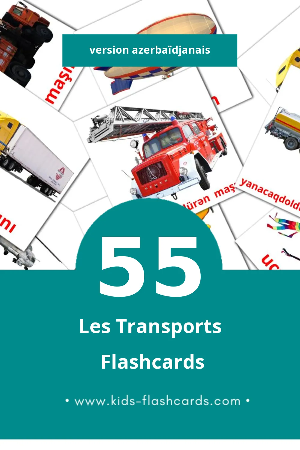 Flashcards Visual ջրային տրանսպորտ pour les tout-petits (55 cartes en Azerbaïdjanais)