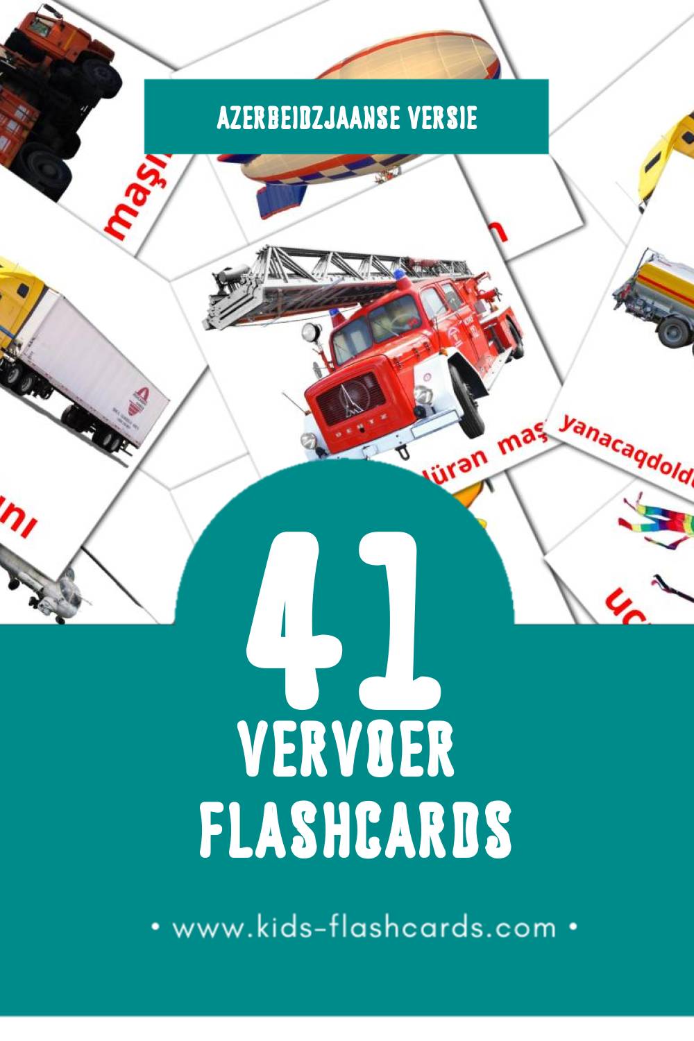 Visuele ջրային տրանսպորտ Flashcards voor Kleuters (41 kaarten in het Azerbeidzjaans)