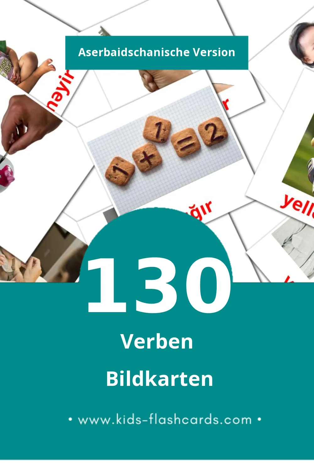 Visual Fellər Flashcards für Kleinkinder (130 Karten in Aserbaidschanisch)