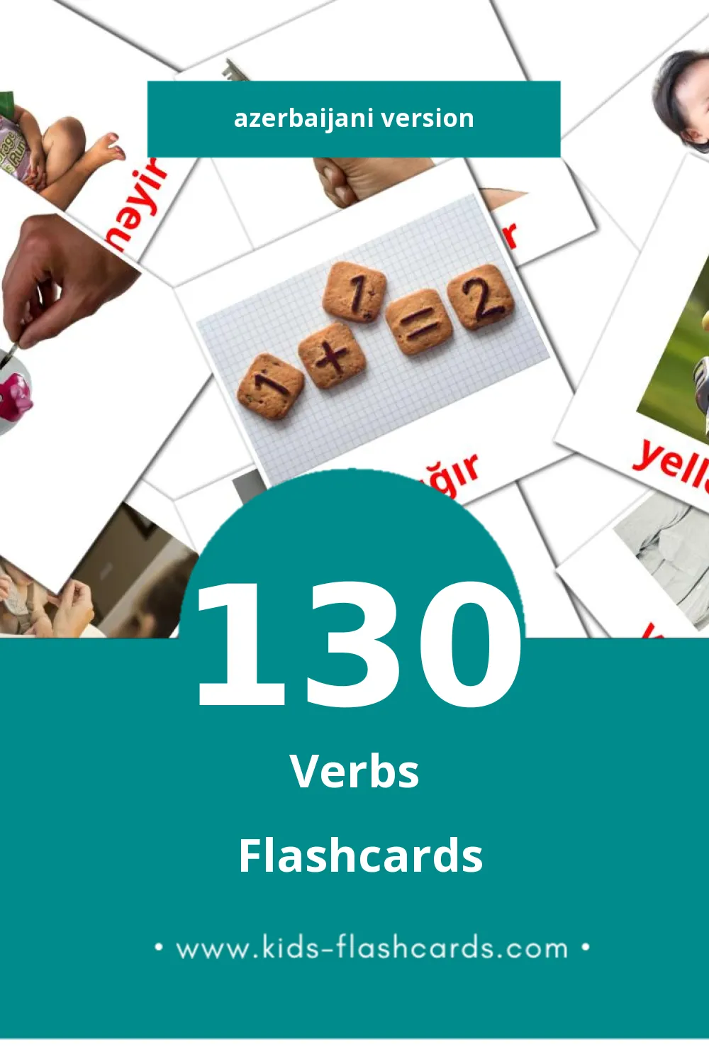 Visual Fellər Flashcards for Toddlers (130 cards in Azerbaijani)