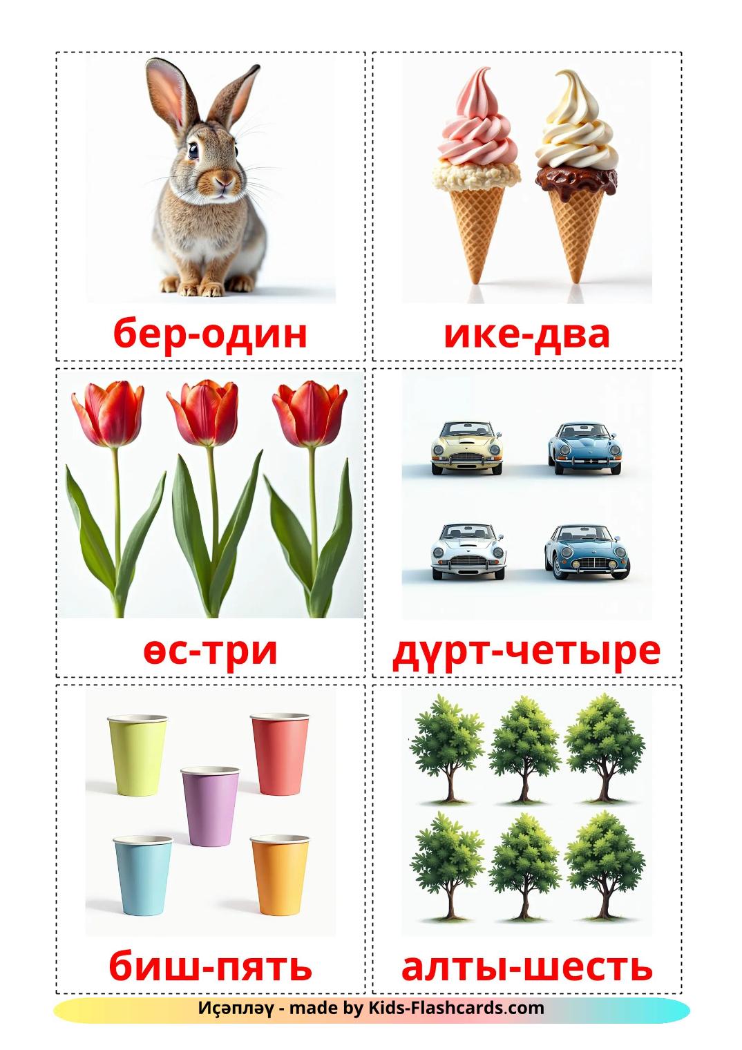Counting - bashkir gratis bashkir billedkort for børn til udskrivning