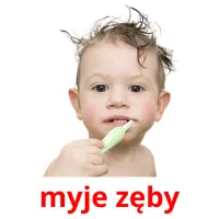 myje zęby picture flashcards