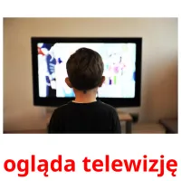 ogląda telewizję picture flashcards