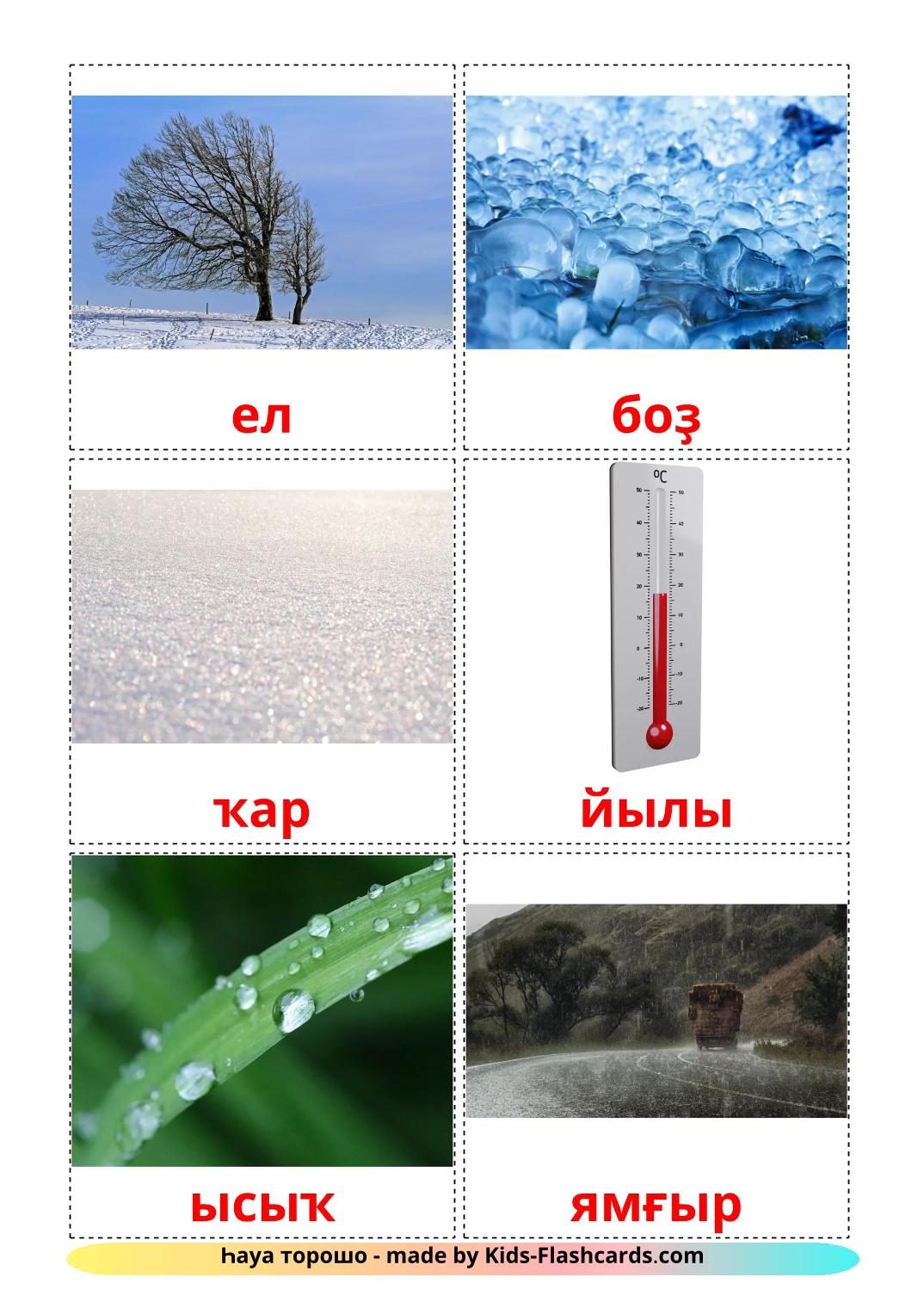 Vejret - bashkir gratis bashkir billedkort for børn til udskrivning