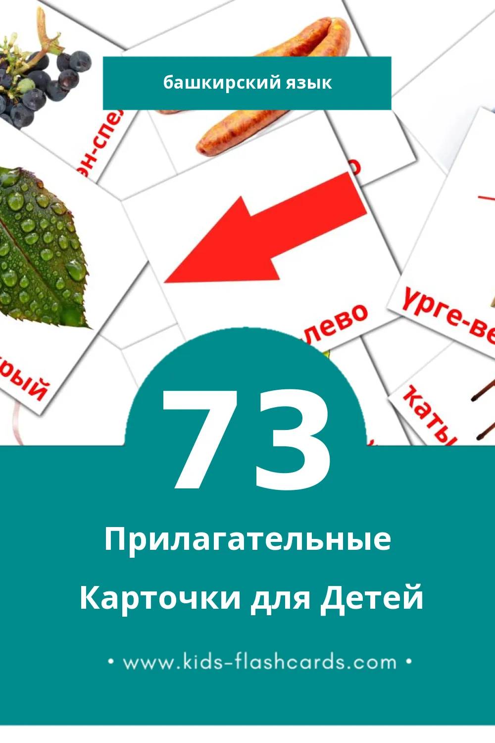 "Сифаттар" - Визуальный Башкирском Словарь для Малышей (73 картинок)
