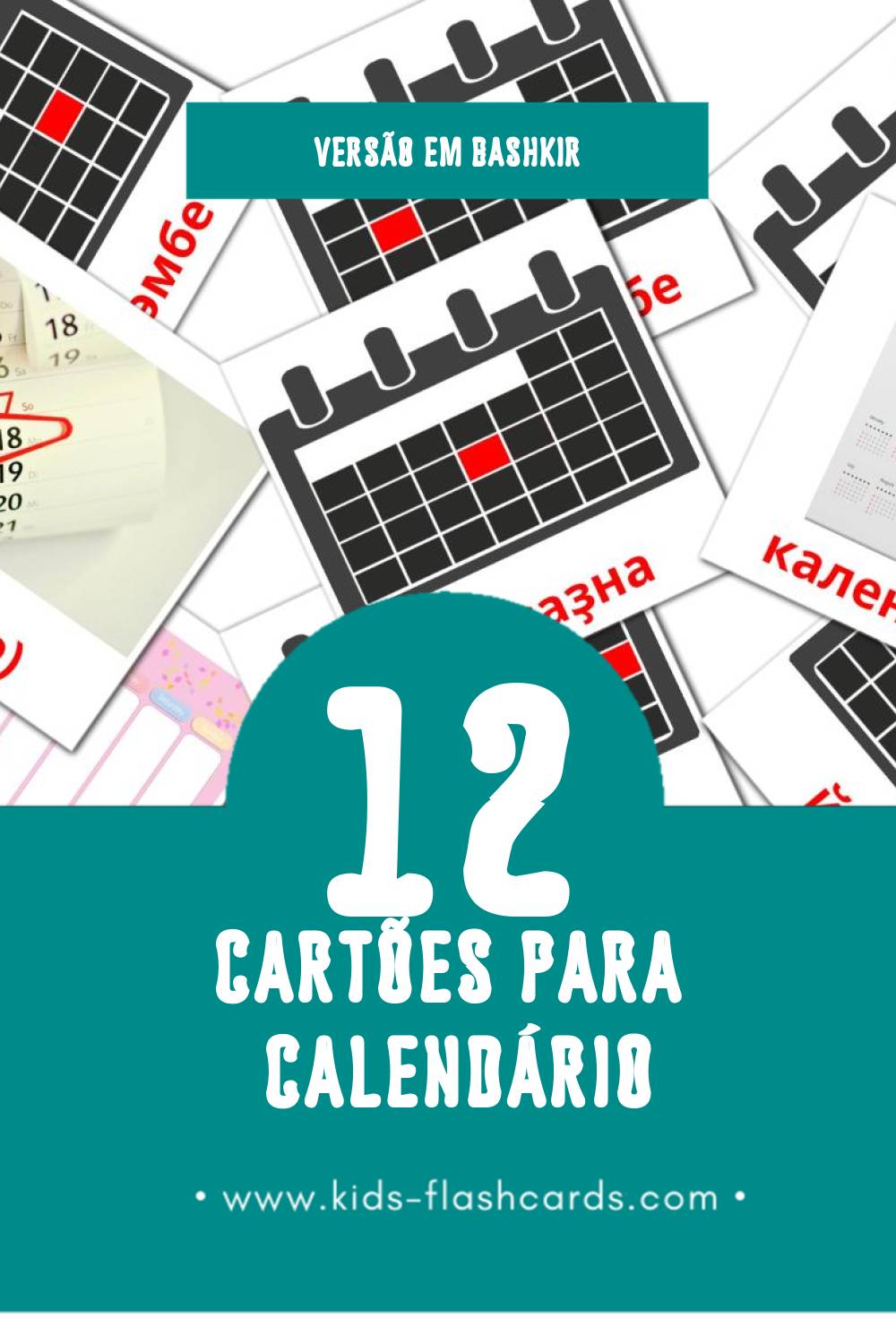 Flashcards de календарь Visuais para Toddlers (24 cartões em Bashkir)