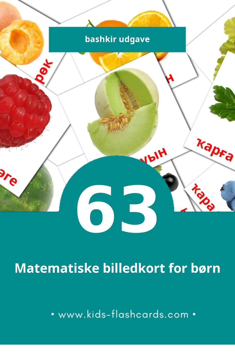 Visuelle billedkort for børn om Овощи til småbørn (63 kort på Bashkir)