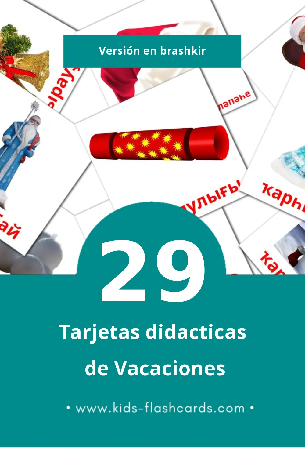 Tarjetas visuales de Байрамдар para niños pequeños (29 tarjetas en Brashkir)