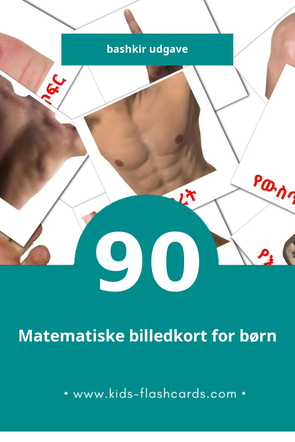 Visuelle billedkort for børn om osoby til småbørn (90 kort på Bashkir)