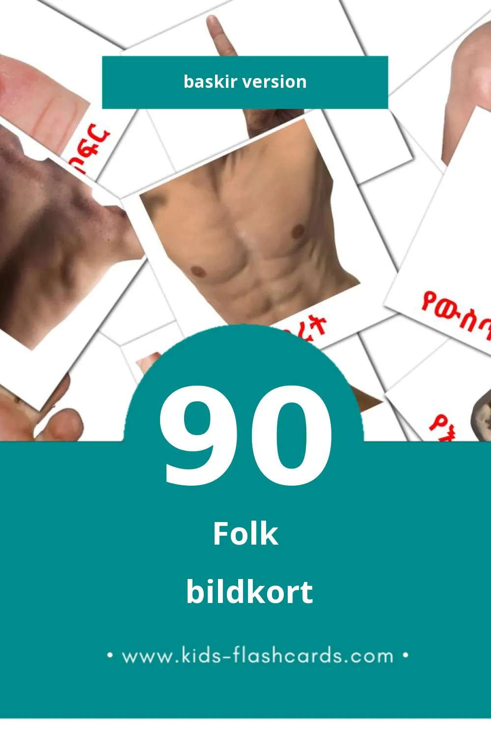 Visuella osoby för småbarn (90 bildkort för barn på Baskir)