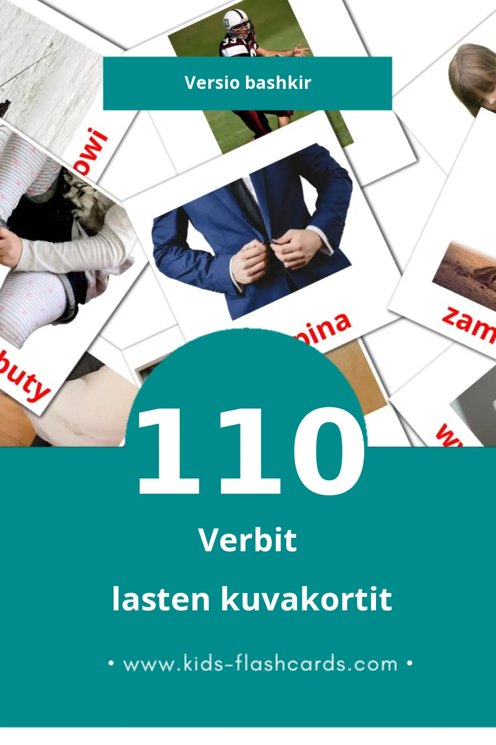 በላ lasten kuvakortit pikkulapsille (110 korttia Bashkirksi)
