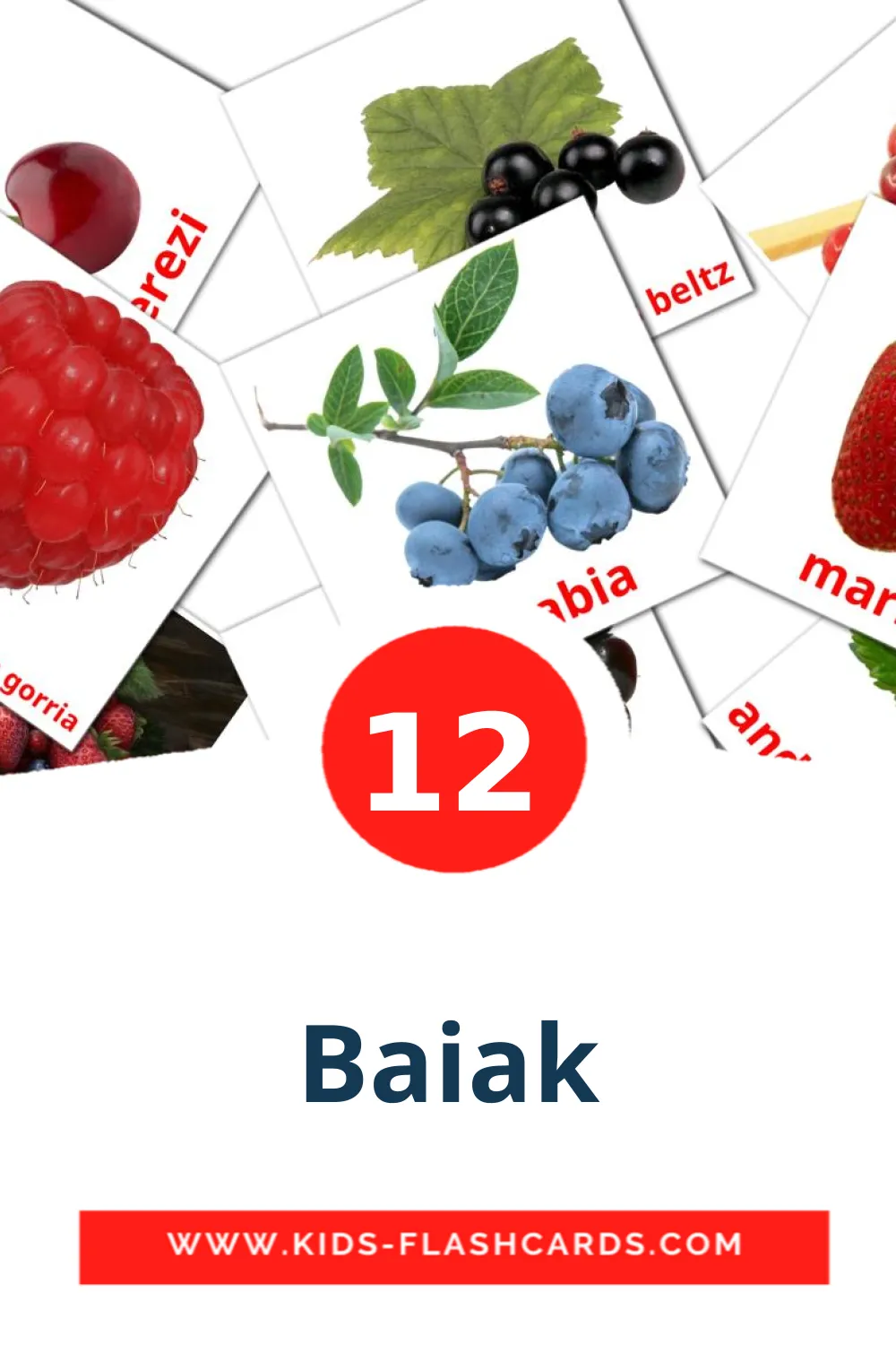 12 cartes illustrées de Baiak pour la maternelle en basque