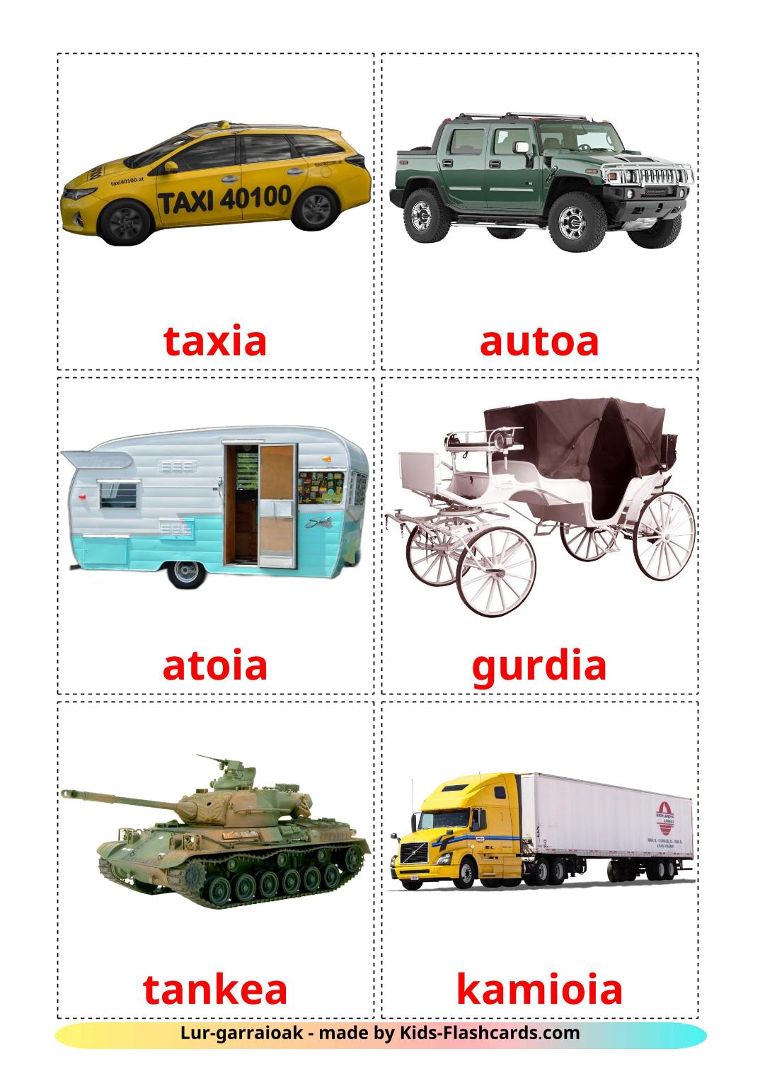 Landvoertuigen - 27 gratis printbare baskische kaarten