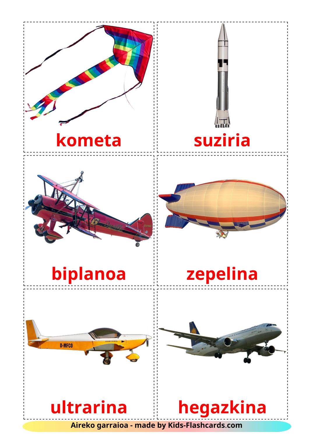 Aircraft - 14 Free Printable basque Flashcards 