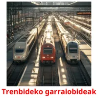 Trenbideko garraiobideak flashcards illustrate