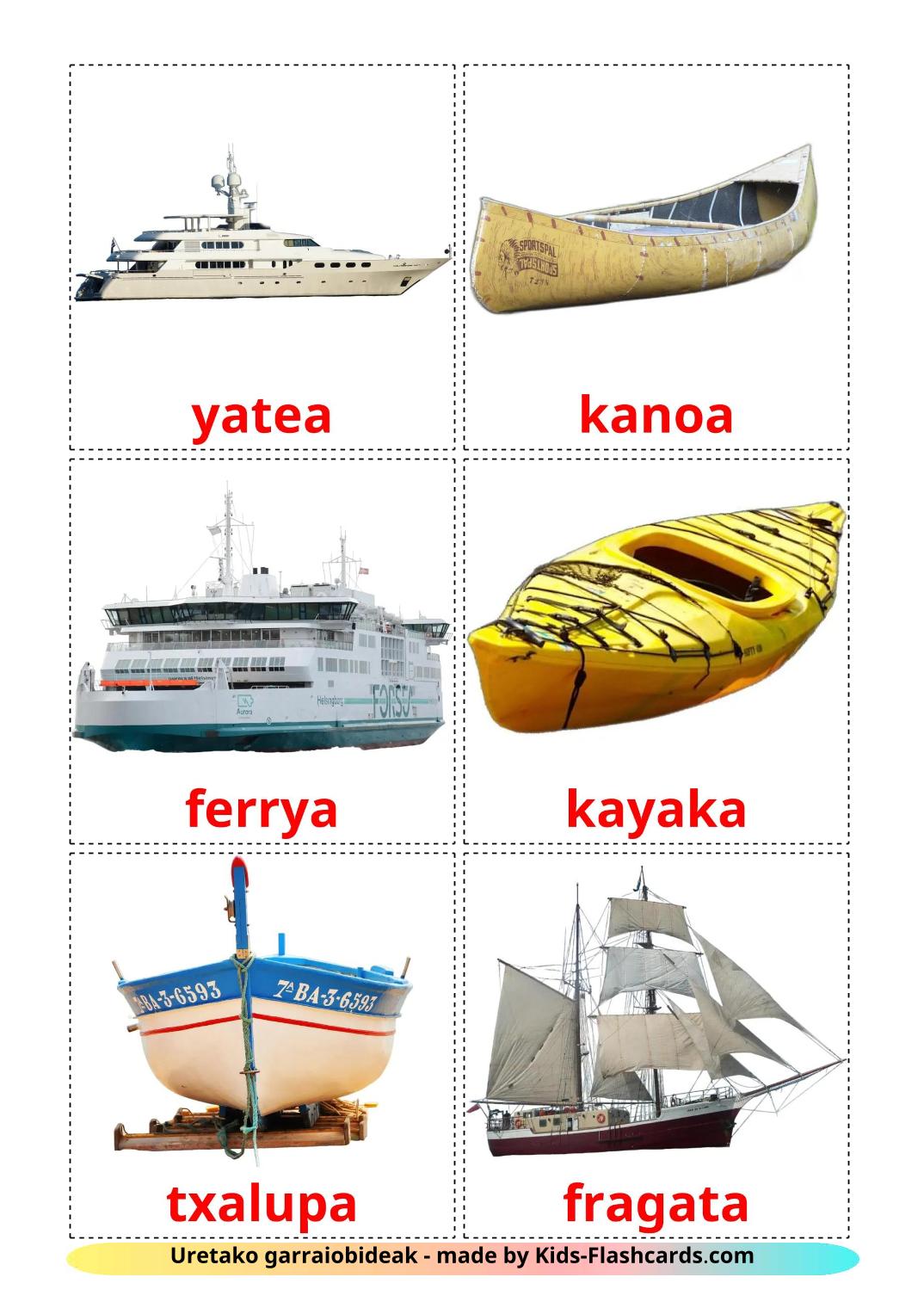 Water transport - 19 Free Printable basque Flashcards 