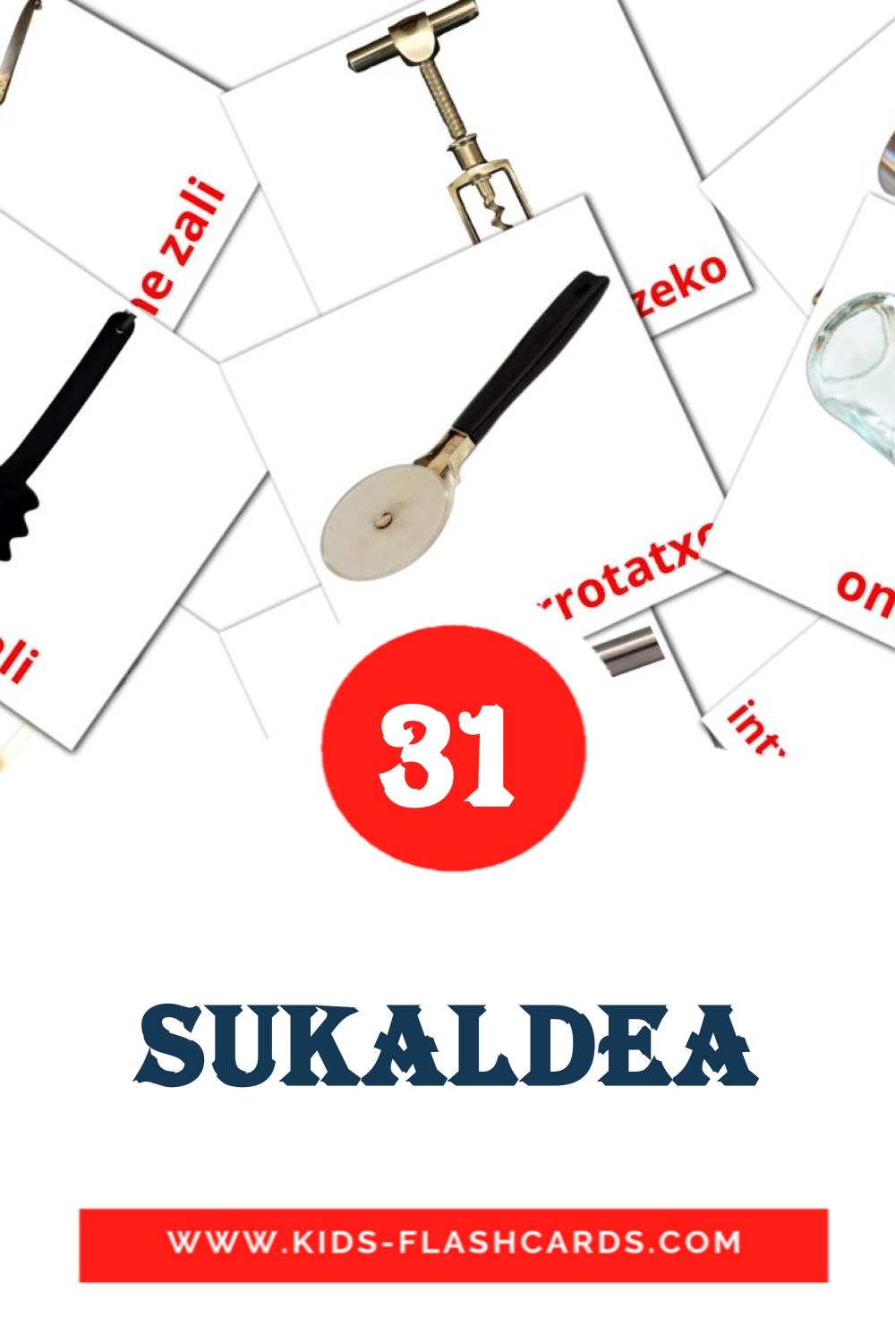 31 sukaldea fotokaarten voor kleuters in het baskisch