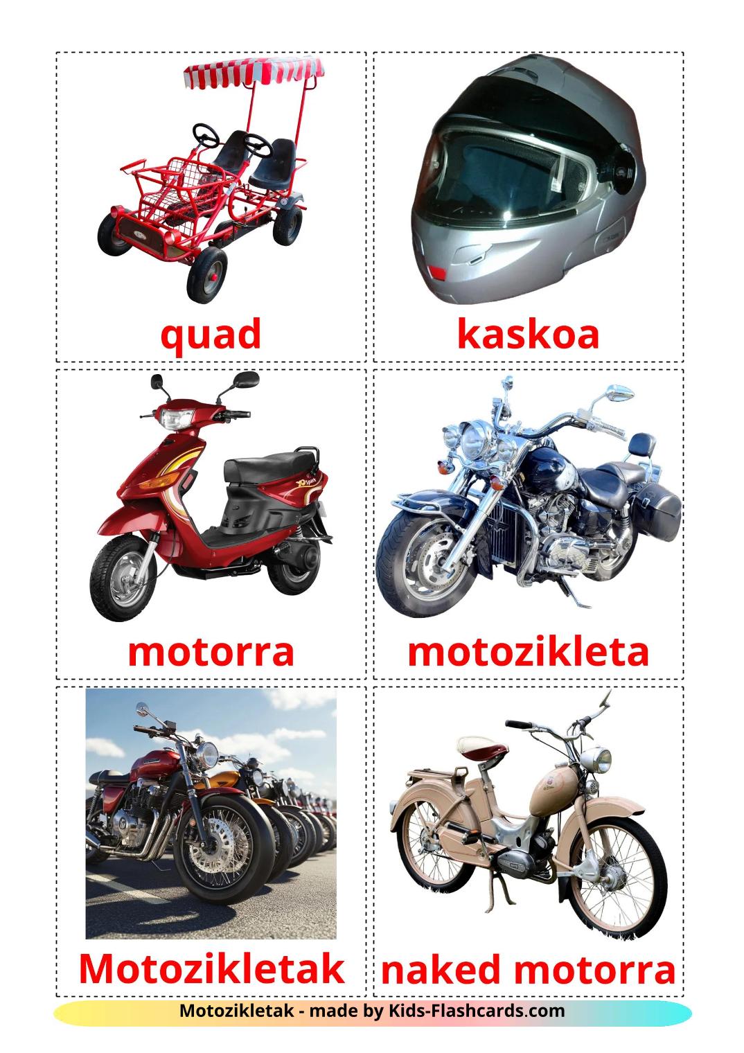 Motorcycles - 13 Free Printable basque Flashcards 