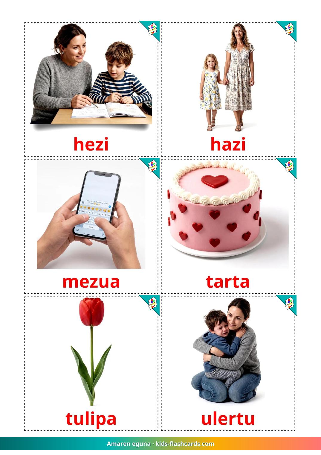 Moederdag - 25 gratis printbare baskische kaarten