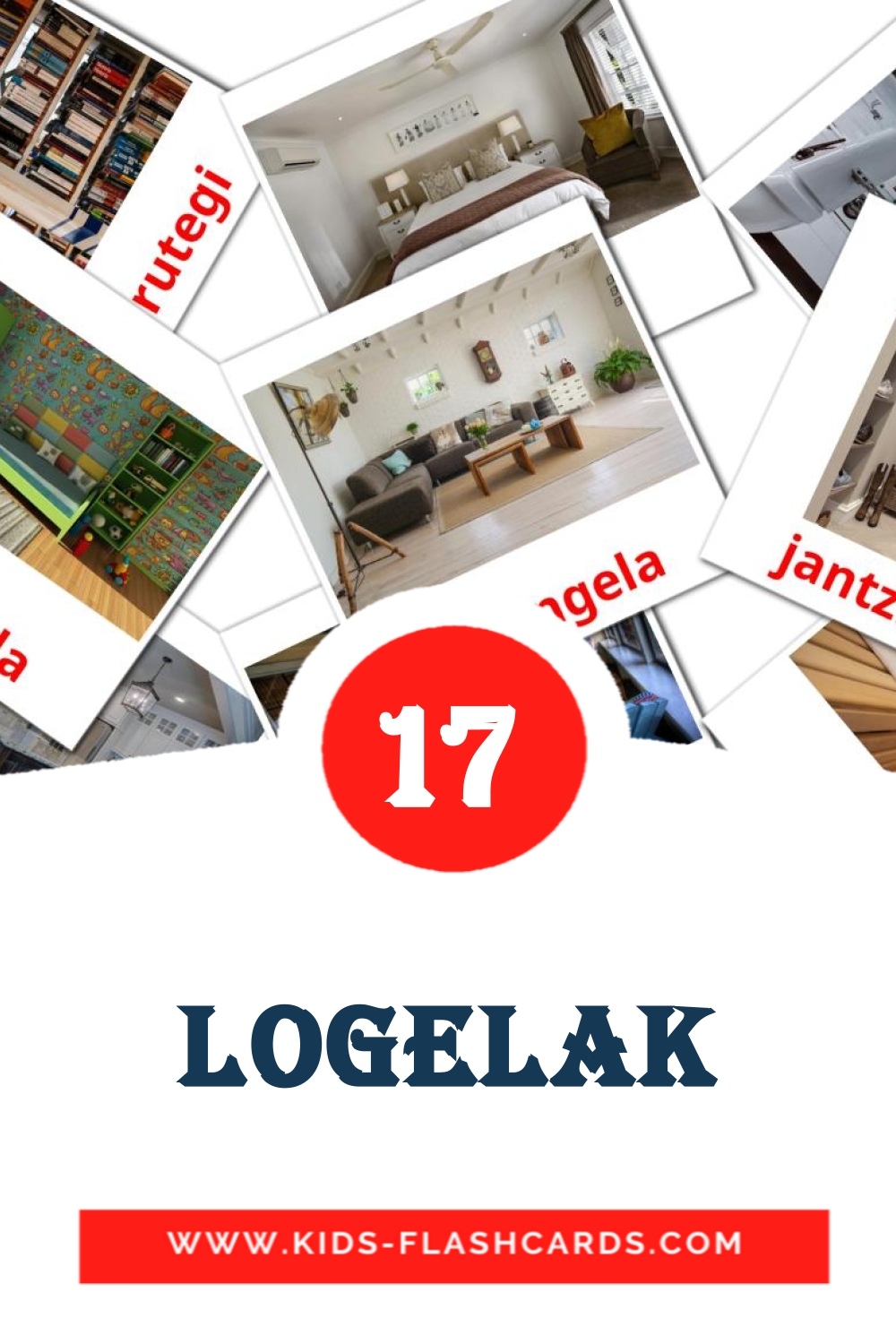 17 logelak Picture Cards for Kindergarden in basque