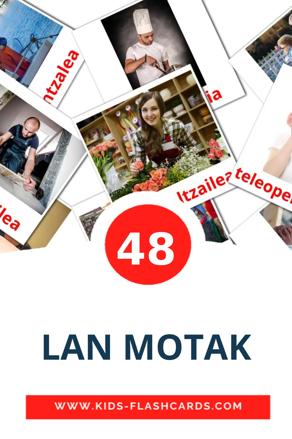 48 LAN MOTAK fotokaarten voor kleuters in het baskisch