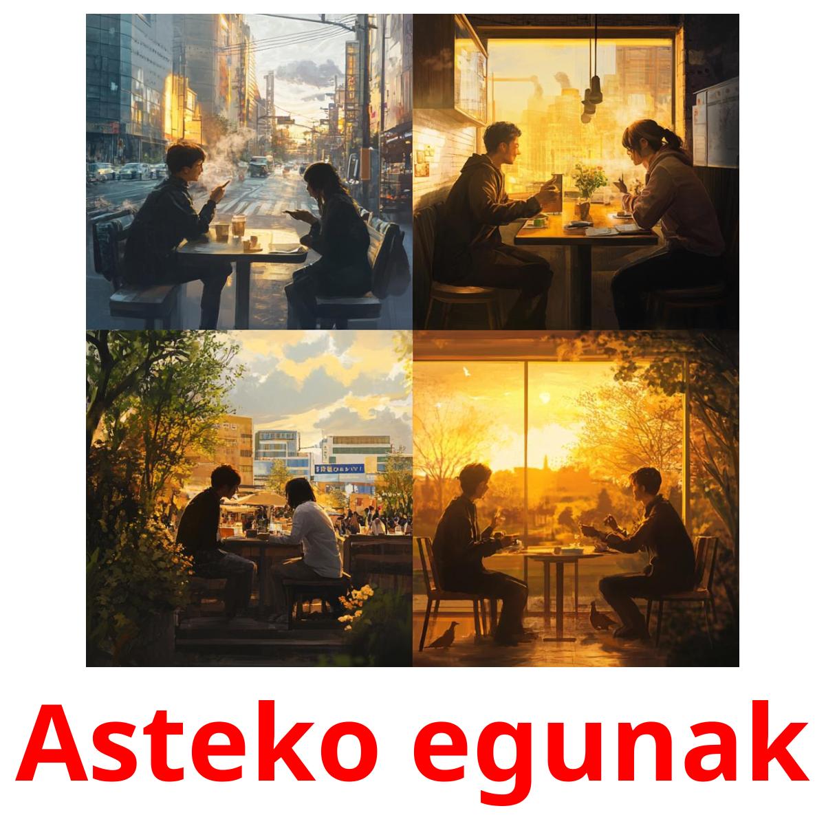 Asteko egunak flashcards illustrate